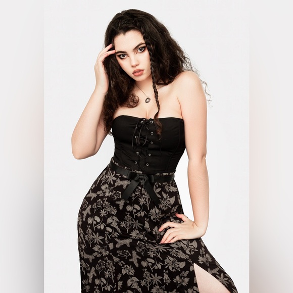 Disturbia Poisonous Plant Split Midi Skirt US 8 / UK 12 - Picture 2 of 11